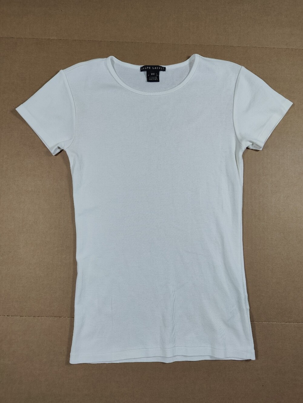 Ralph Lauren Black Label White Mercerized Cotton T Shirt Size M Made In USA